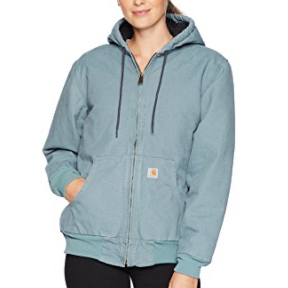 Women’s carhartt jacket Lined Sandstone in sea Glass XL